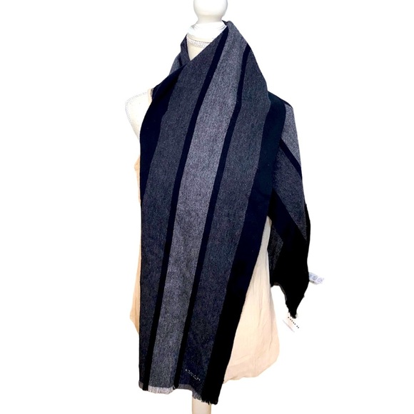 Coach Black/Charcoal Wool/Cashmere Varsity Sport Scarf NWT - Picture 1 of 8